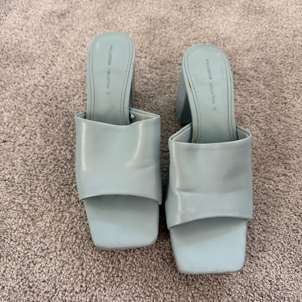 Pull&Bear Light Blue Heeled Sandals